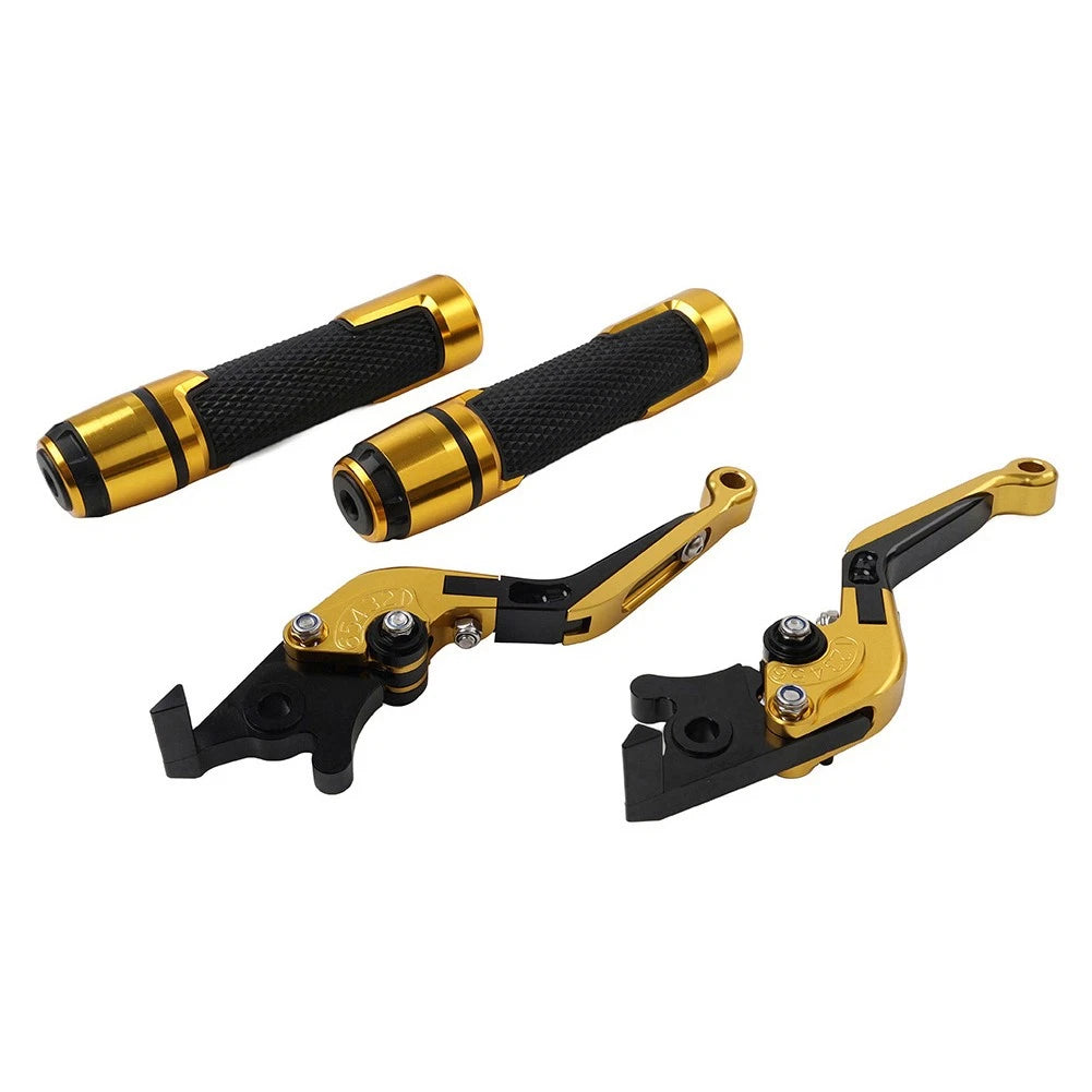 Folding Extendable Brake Clutch Levers for Kawasaki ZX636R (2003–2004) Gold