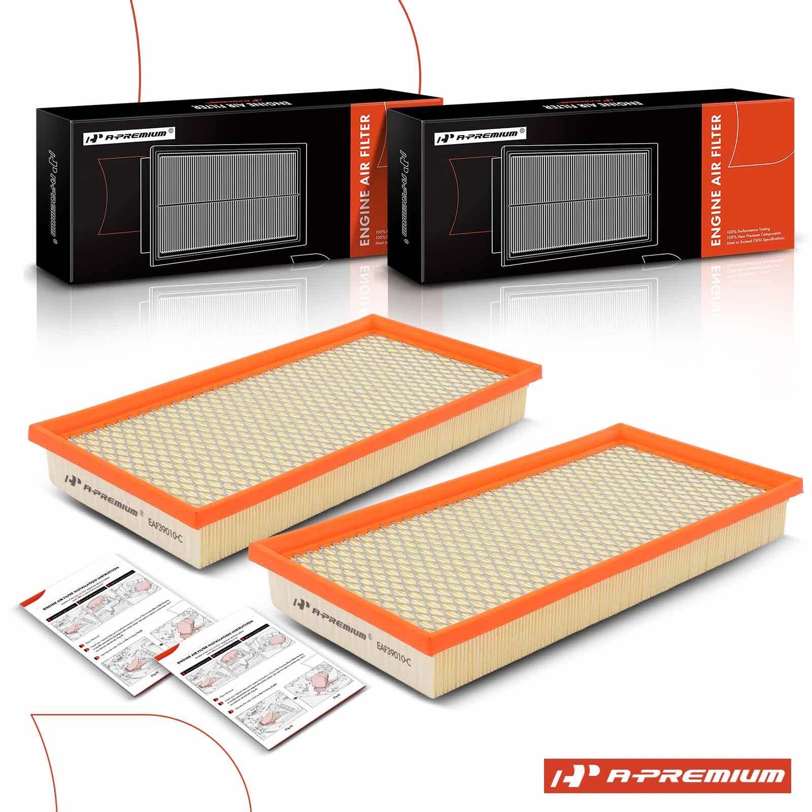 2X Engine Air Filter for Ram Dakota (2011), Jeep Cherokee (1987–2001)