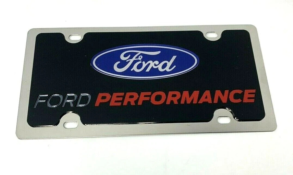 Chrome License Plate Frame with Ford Logo Emblem for Ford Performance (2015–2022)