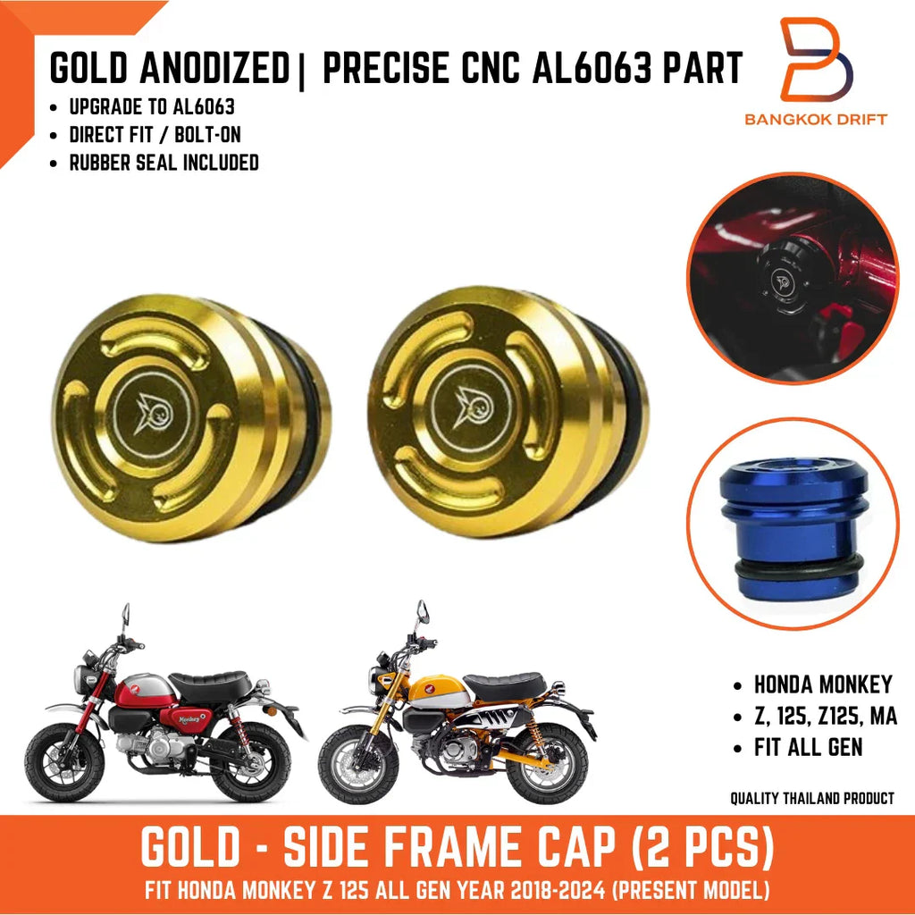 CNC Aluminium Gold Side Frame Pair for Honda Monkey 125 Z125 (2018-2024)