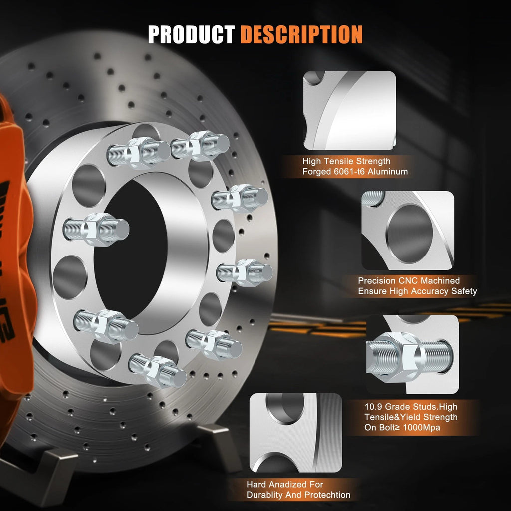 4X 2" Wheel Spacers 8x170 14X1.5 for Ford F-250 F-350 Super Duty (2003–2022)