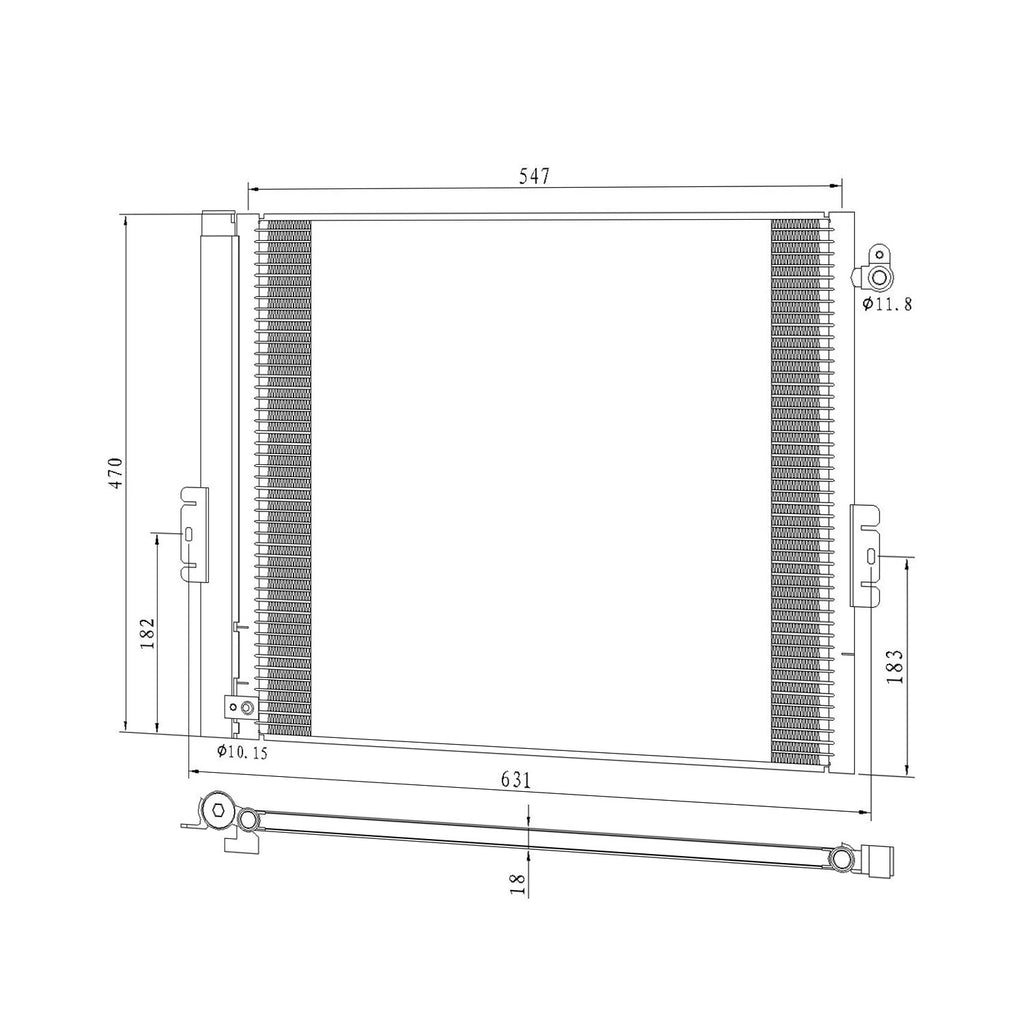 A/C Condenser Replacement for Toyota Tacoma 2013–2015 Pickup 2WD