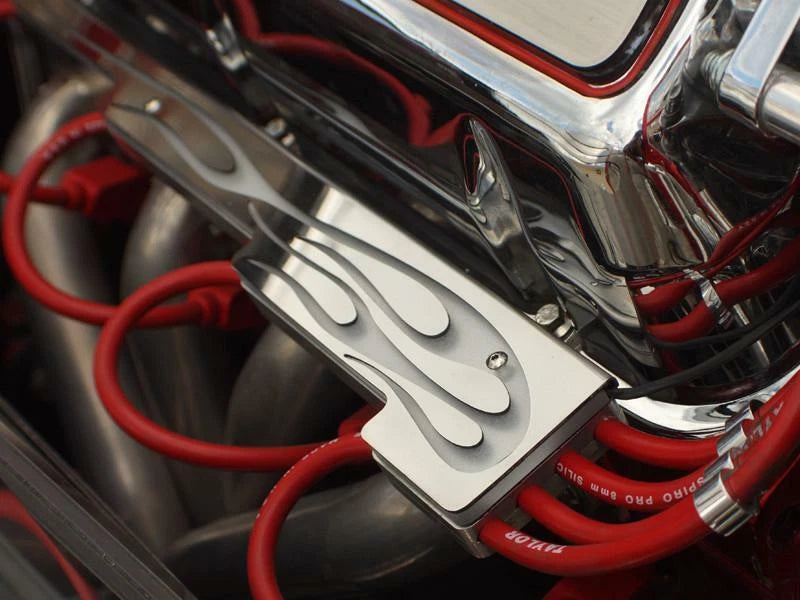 Custom V8 Wire Loom with LED Blue Flame for Hot Rod V8 (Universal)