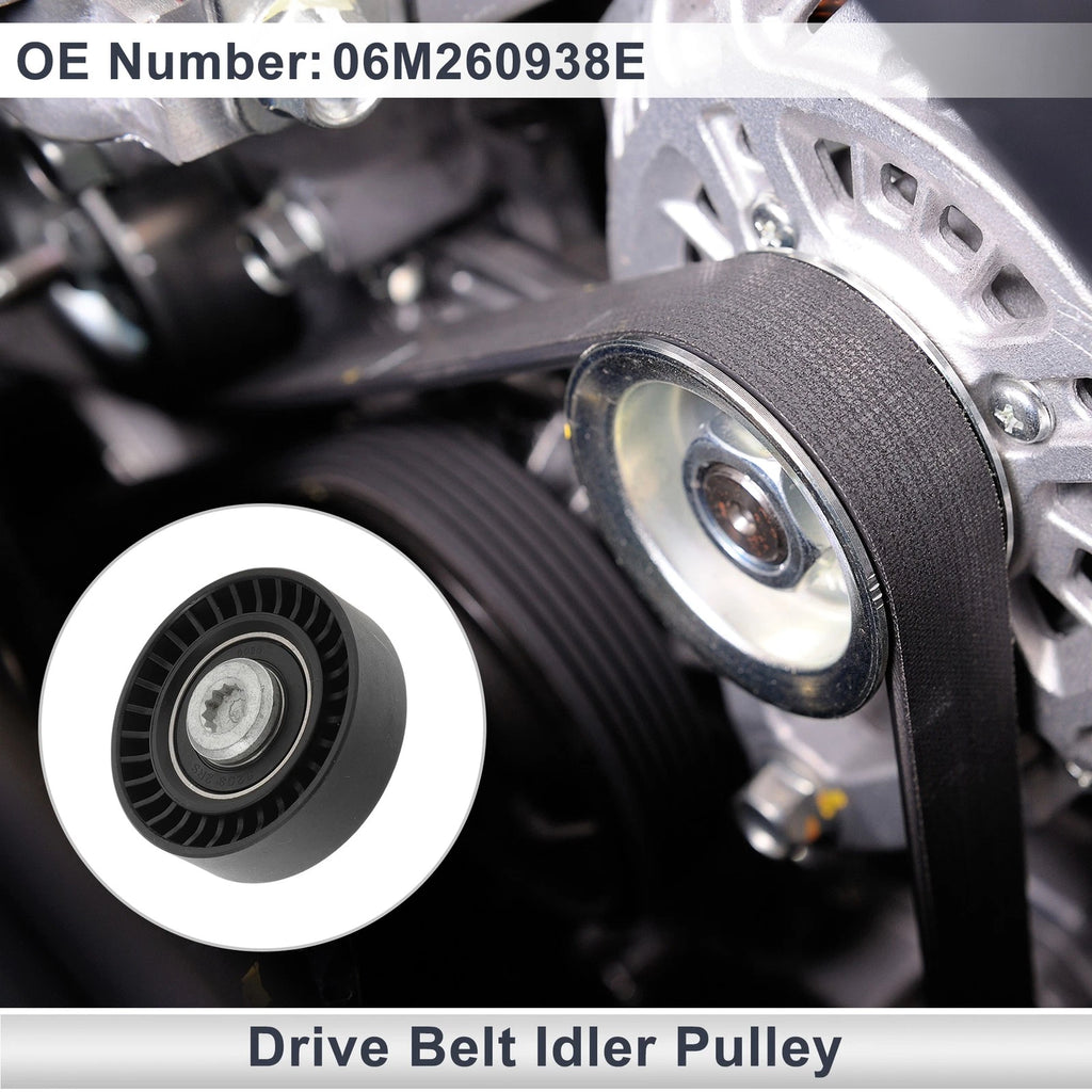 Drive Belt Idler Pulley for Audi A6 (2018–2024) No. 06M260938E Black 1 Pc