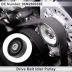 Drive Belt Idler Pulley for Audi A6 (2018–2024) No. 06M260938E Black 1 Pc