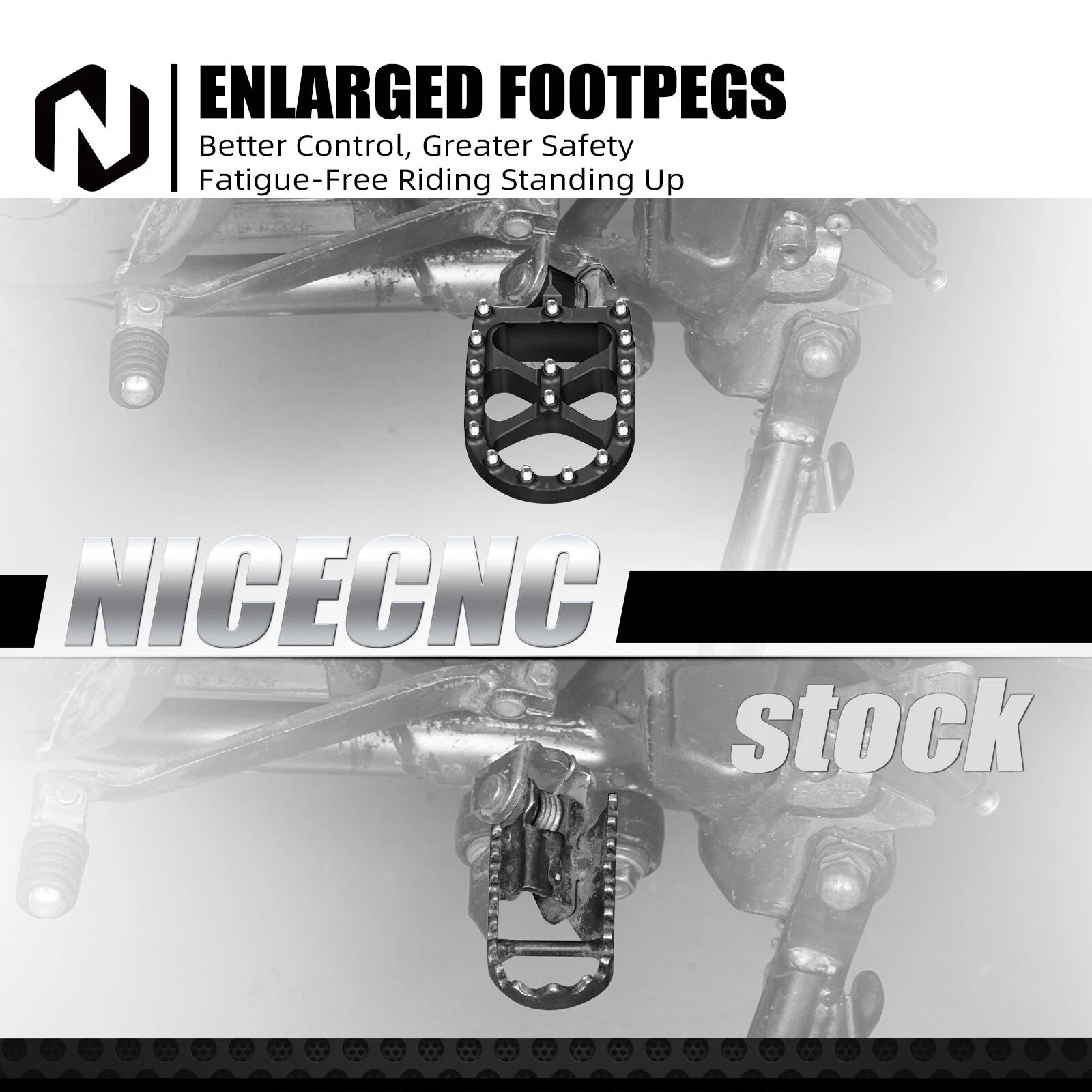 Foot Pegs for Suzuki DR650S/SE (1996–2024) - Wide Pedal Pad Footrest