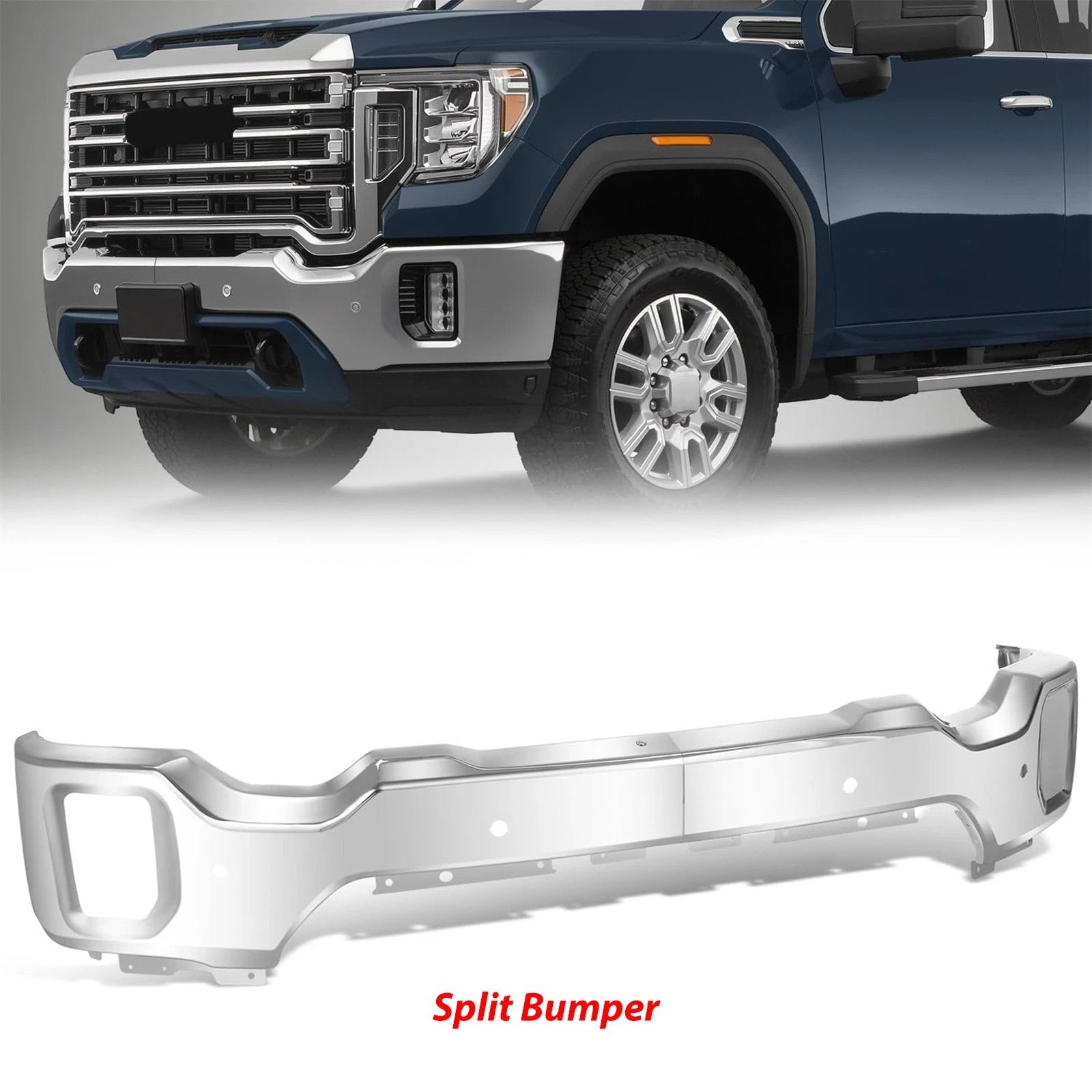 Chrome Steel Front Bumper for GMC Sierra 2500HD 3500HD (2020–2023)