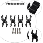Set of 4 Double Tube Clip Holders for Boat Top Poles (Fits 7/8" to 1")