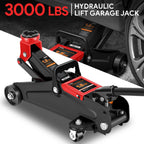 1.5 Ton Hydraulic Floor Jack 3000lbs Capacity with Swivel Casters