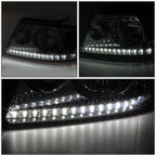Chrome Housing Smoked Lens LED DRL Headlight for Ford F150 Lincoln Mark LT (2004–2008)