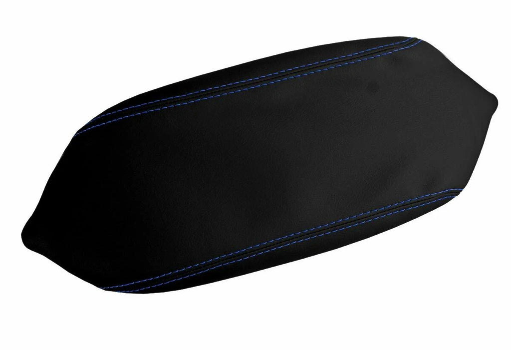 Leather Console Lid Armrest Cover for Dodge Dart (2013–2016) Blue Stitch