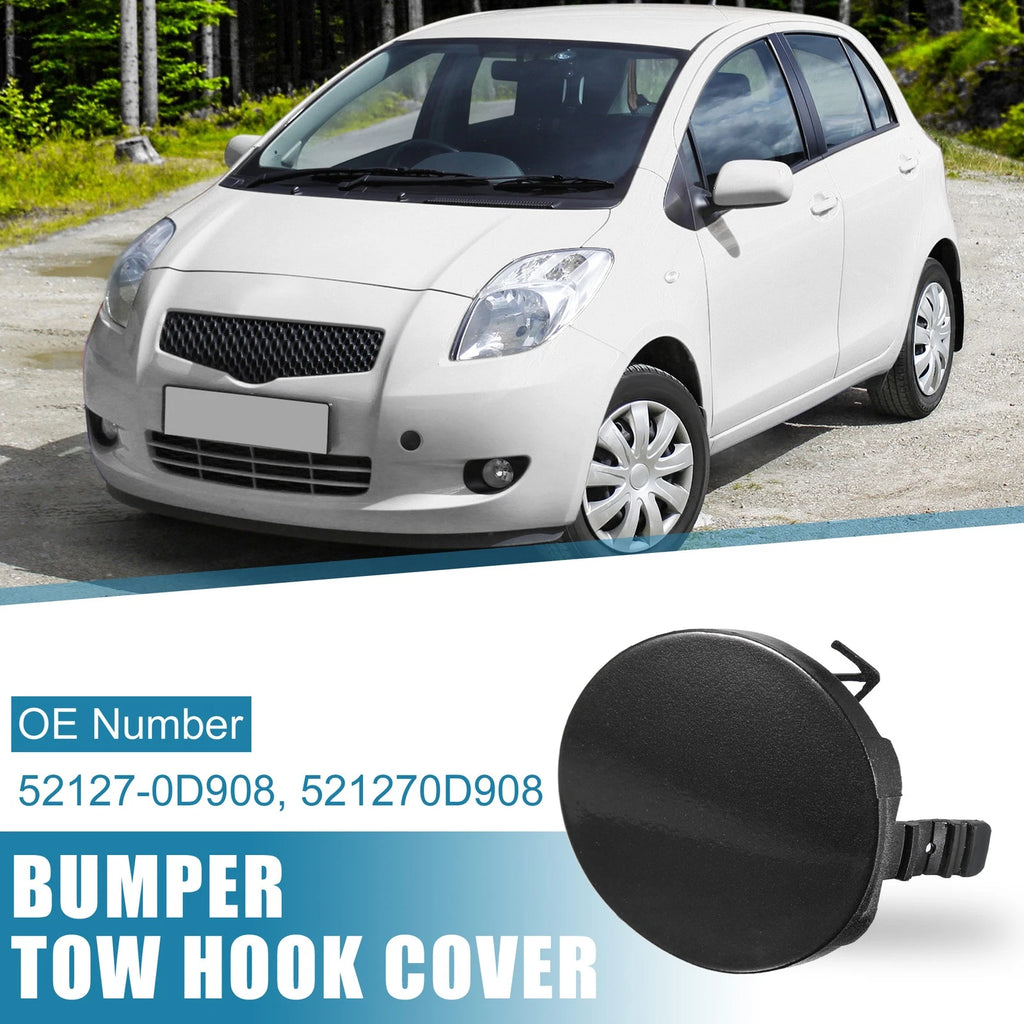 Front Bumper Tow Hook Cover 52127-0D908 for Toyota Yaris (2006–2013) Black