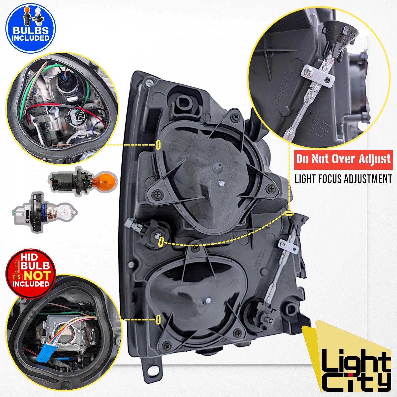 HID Headlight for Cadillac CTS-V (2009–2014) Driver Side w/ LED DRL LH