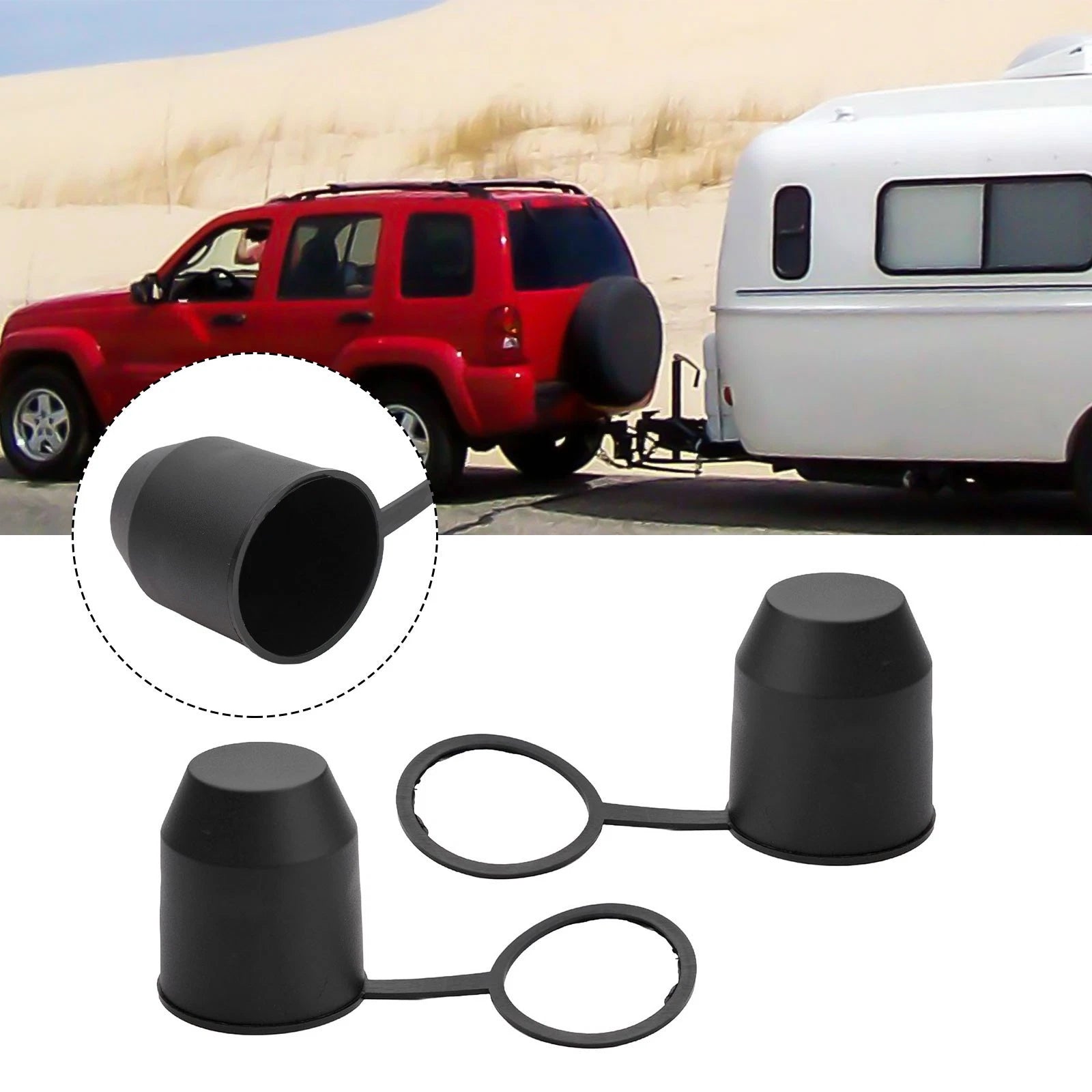2X Plastic Trailer Hitch Ball Cover for Caravan Truck