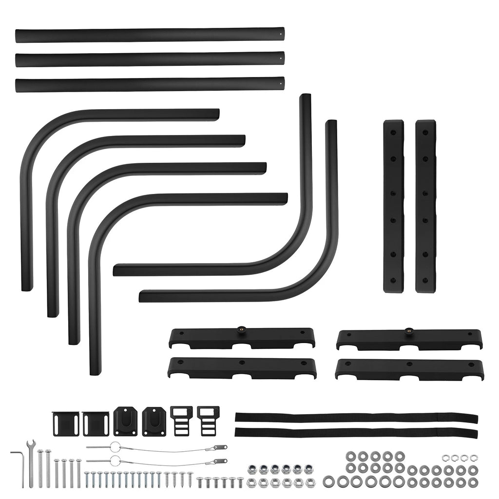 Adjustable Aluminum Truck Bed Extender for Small Pickup (49-61in) Black Rail