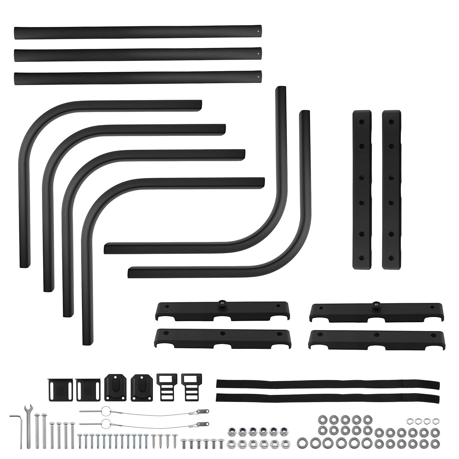 Adjustable Aluminum Truck Bed Extender for Small Pickup (49-61in) Black Rail