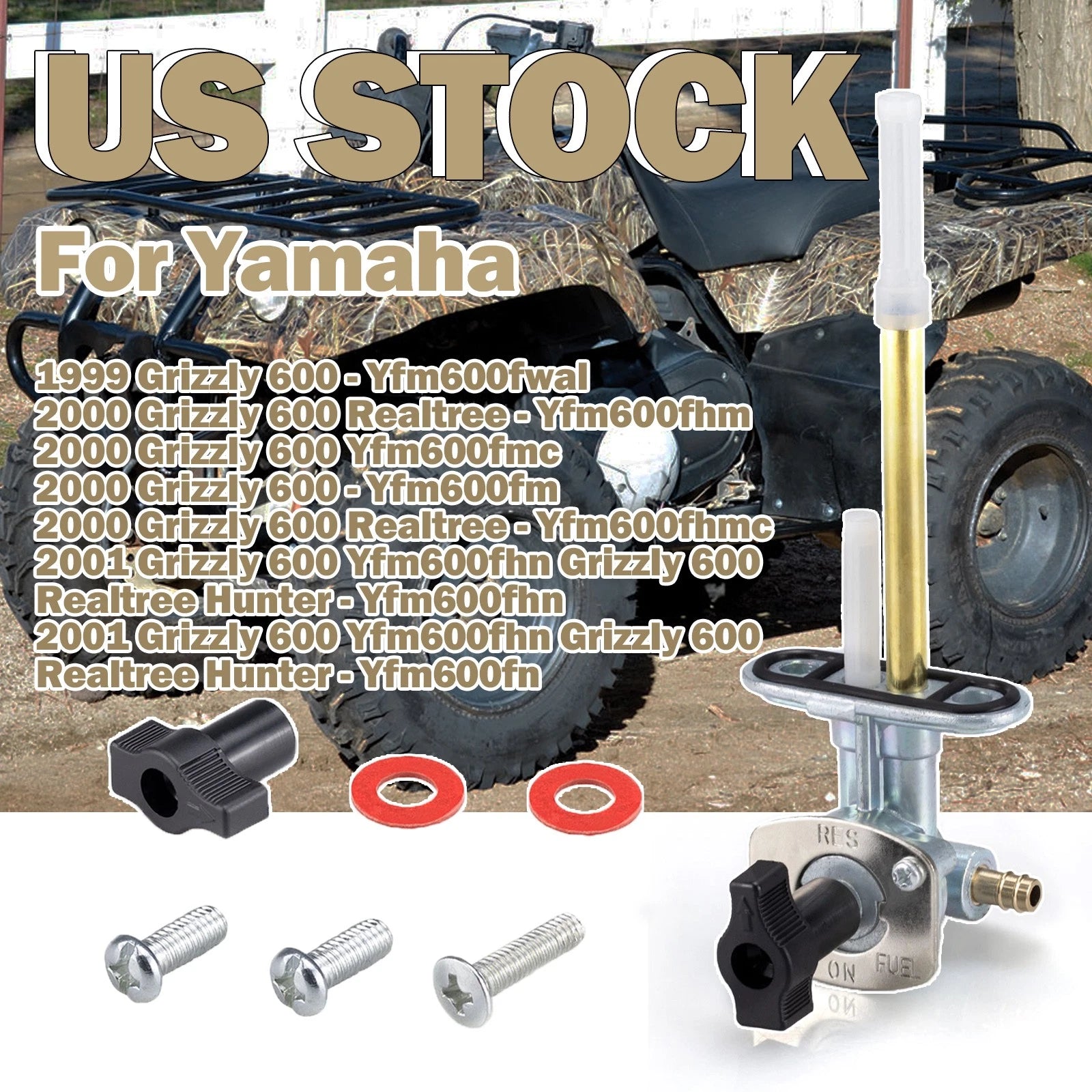 Fuel Valve Petcock & Lever for Yamaha Grizzly 600 (1999-2001)