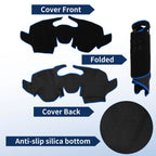 Dash Cover for Ford Ecosport (2013–2017) - Polyester Black with Blue Edge