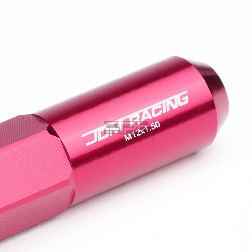 20 PCS M12X1.5 107MM Tall Pink Aluminum Spiked Lug Nuts + Adapter