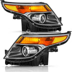 Halogen Chrome Housing Projector Headlights Pair for Ford Explorer (2011–2015)