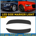 2X Front LED Side Marker Light for Chrysler 300 (2015–2023) Amber Smoke
