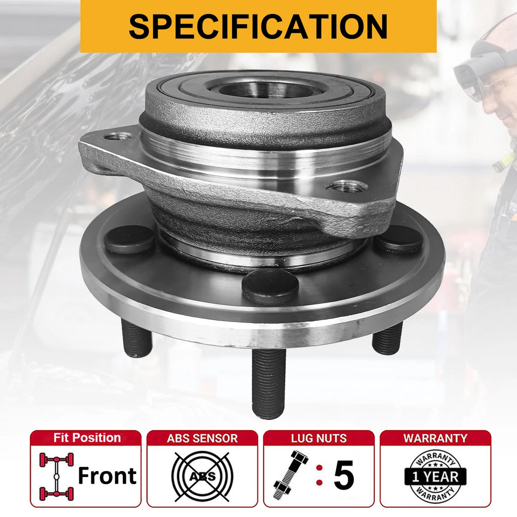2X Front Wheel Bearings and Hubs Assembly for Jeep Comanche (1990–1992)
