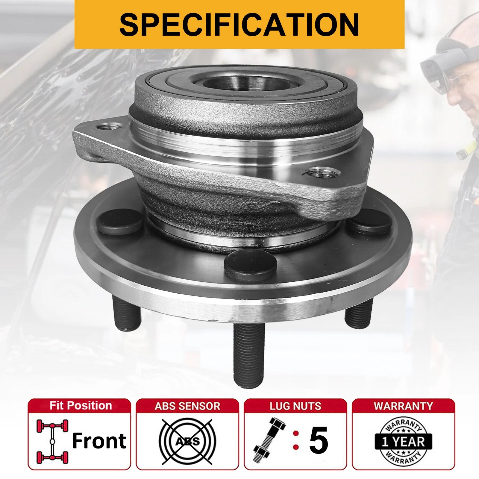 2X Front Wheel Bearings and Hubs Assembly for Jeep Comanche (1990–1992)