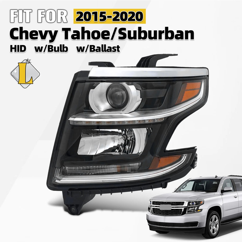 HID Headlight for Chevy Suburban/Tahoe (2015–2020) w/Bulb & Ballast