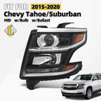 HID Headlight for Chevy Suburban/Tahoe (2015–2020) w/Bulb & Ballast