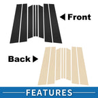8pcs Door Pillar Window Trim for Ford Territory (2023–2024) Black