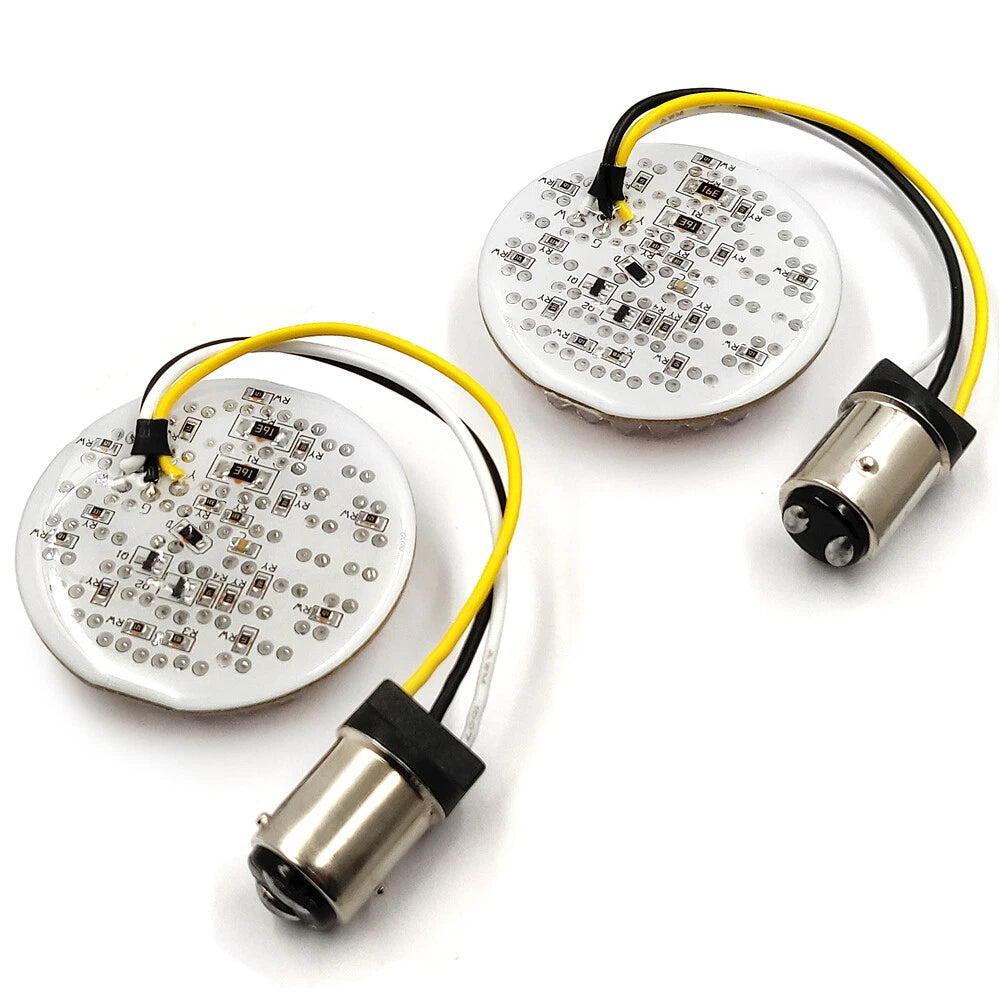 2Pcs Bullet Style 1157 LED Turn Signal Inserts for Harley Davidson