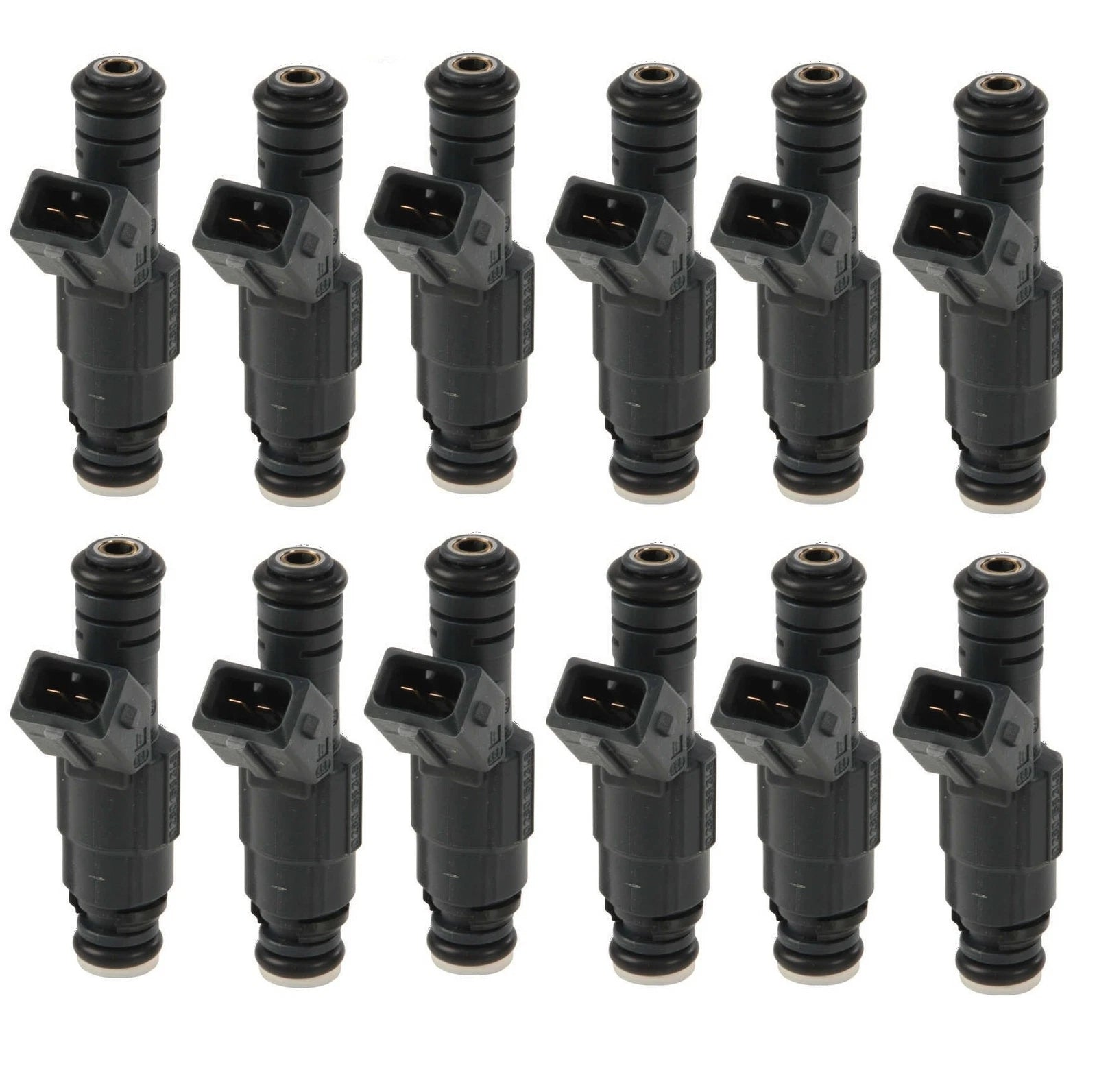 Set of 12 Bosch Fuel Injectors for BMW E31 E32 750iL 850Ci 850CSi 850i (1990–1994)