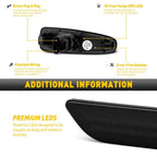 Sequential Smoked LED Side Marker Signal Turn Light for Mitsubishi Lancer EVO X (2008–2015)