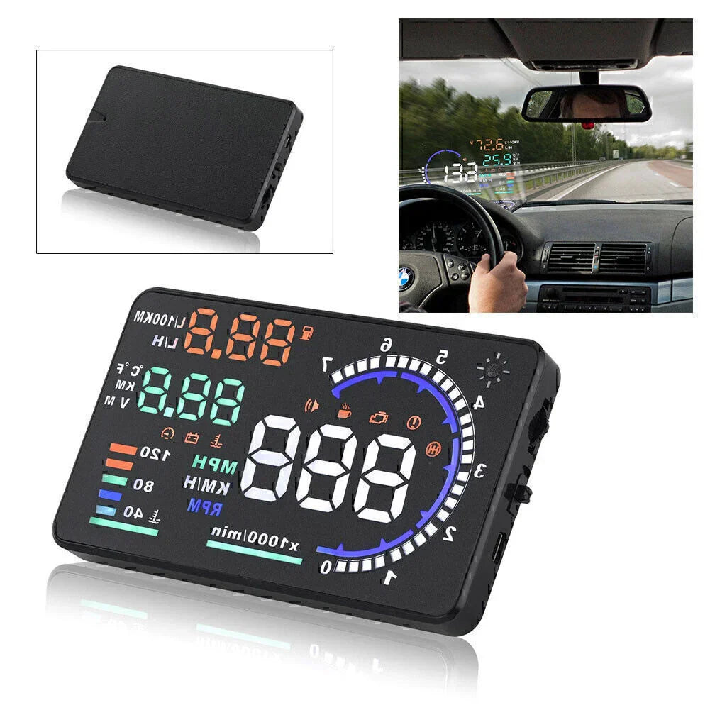 5.5" Universal Car HUD Projector Head Up Display OBD II Speed Warning