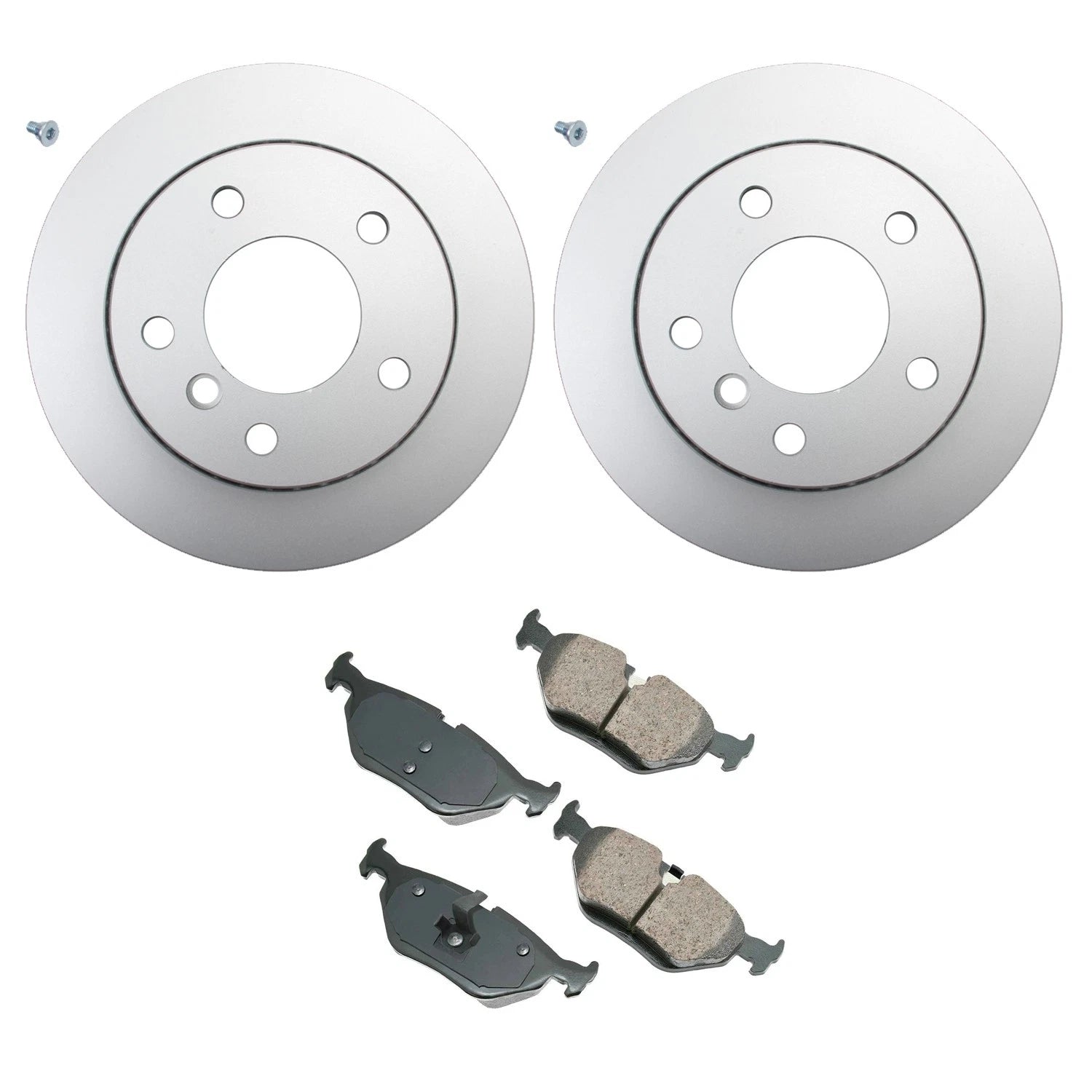 Hella Rear Rotors & Akebono EURO Ceramic Brake Pads Kit for BMW E46 E36 (1998–2006)