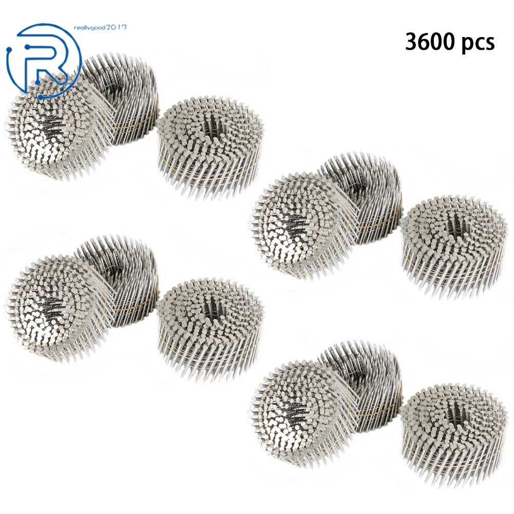 2X 2-1/2" Ring Shank Stainless Siding Nails 15 Degree Wire Coil