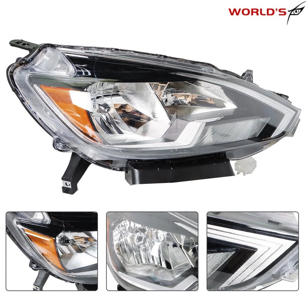 Halogen Headlight for Nissan Sentra (2016–2018) Chrome Housing Right