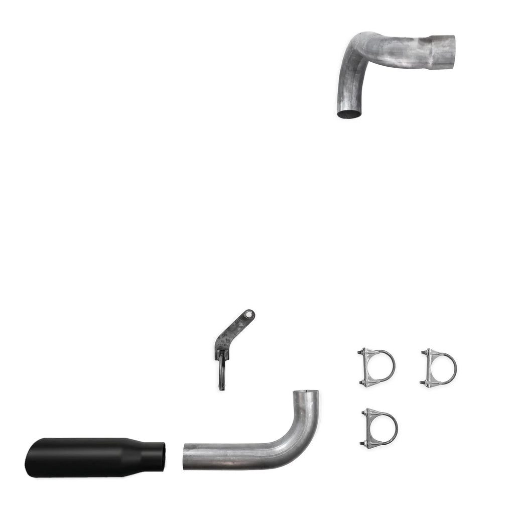 2.5" Single Exhaust Kit for Jeep Wrangler (2018–2025) Rolled Edge Black Tip