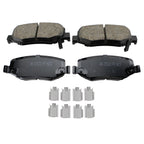 Set of 4 Akebono ProACT Rear Ceramic Brake Pads for Dodge Nitro Jeep Liberty Wrangler (2007–2012)