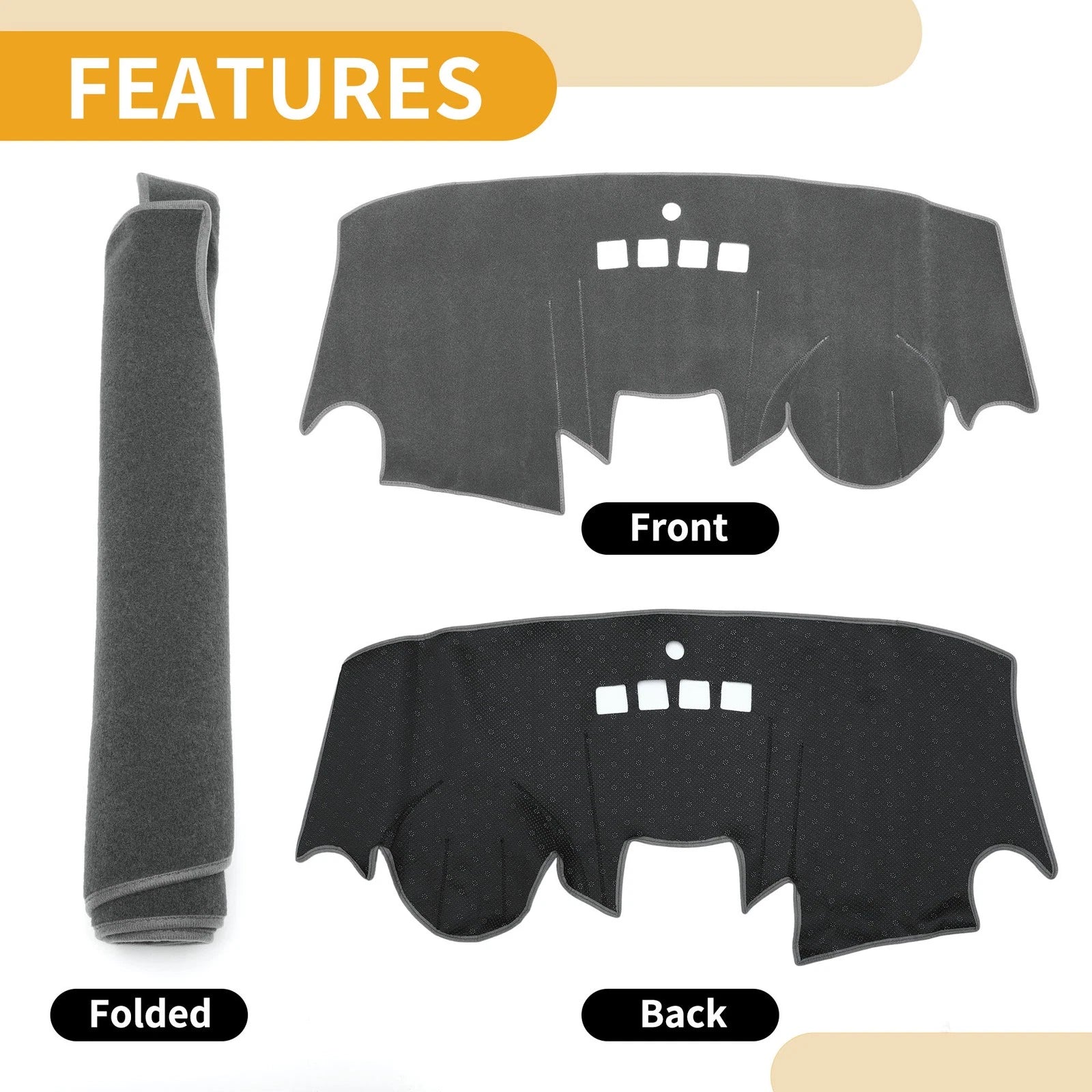 Dashboard Cover Mat for Ford Fiesta MK7 (2009–2017) Gray 1 Pc