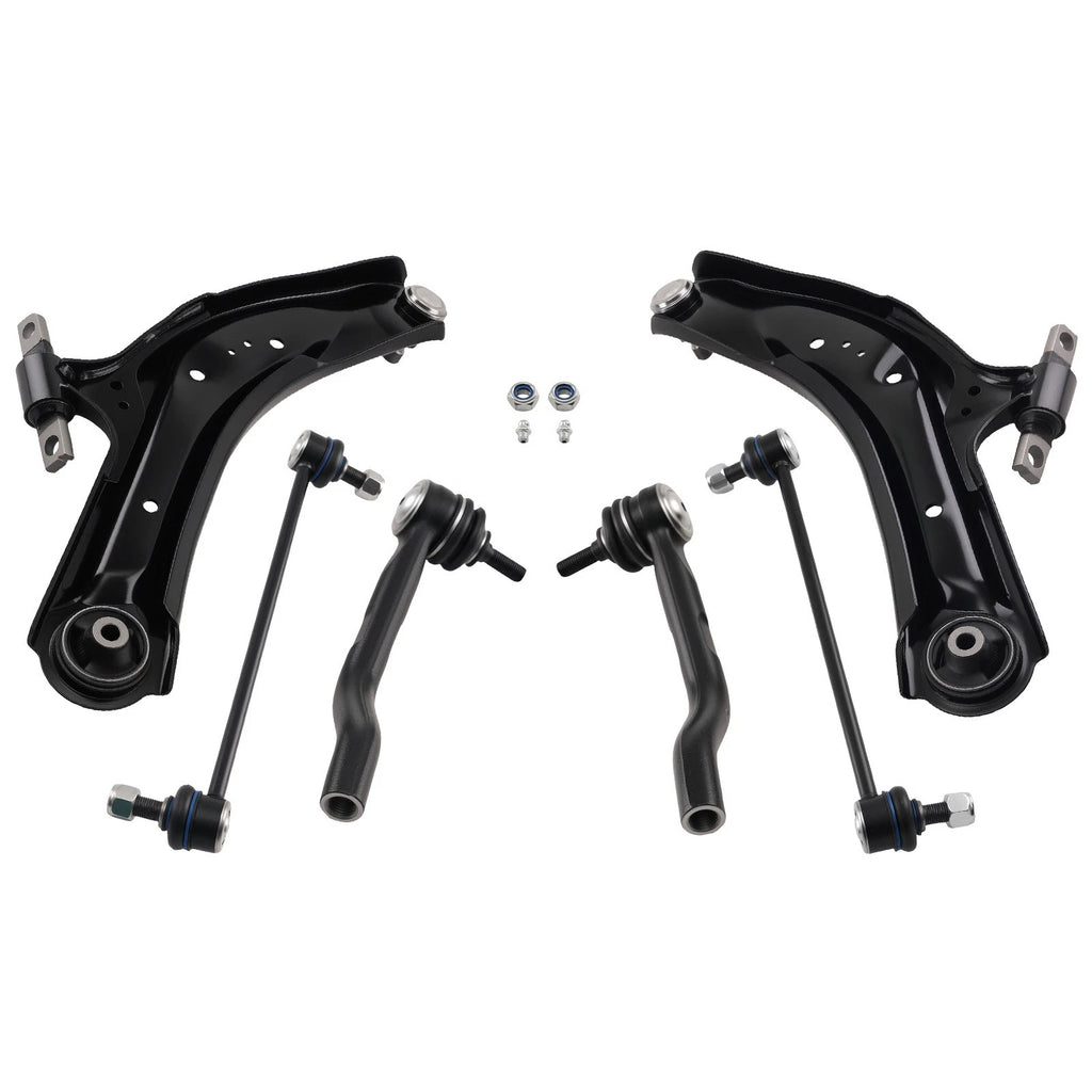 6PCS Front Lower Control Arm Set w/Tie Rod End for Nissan Rogue (2014–2021)