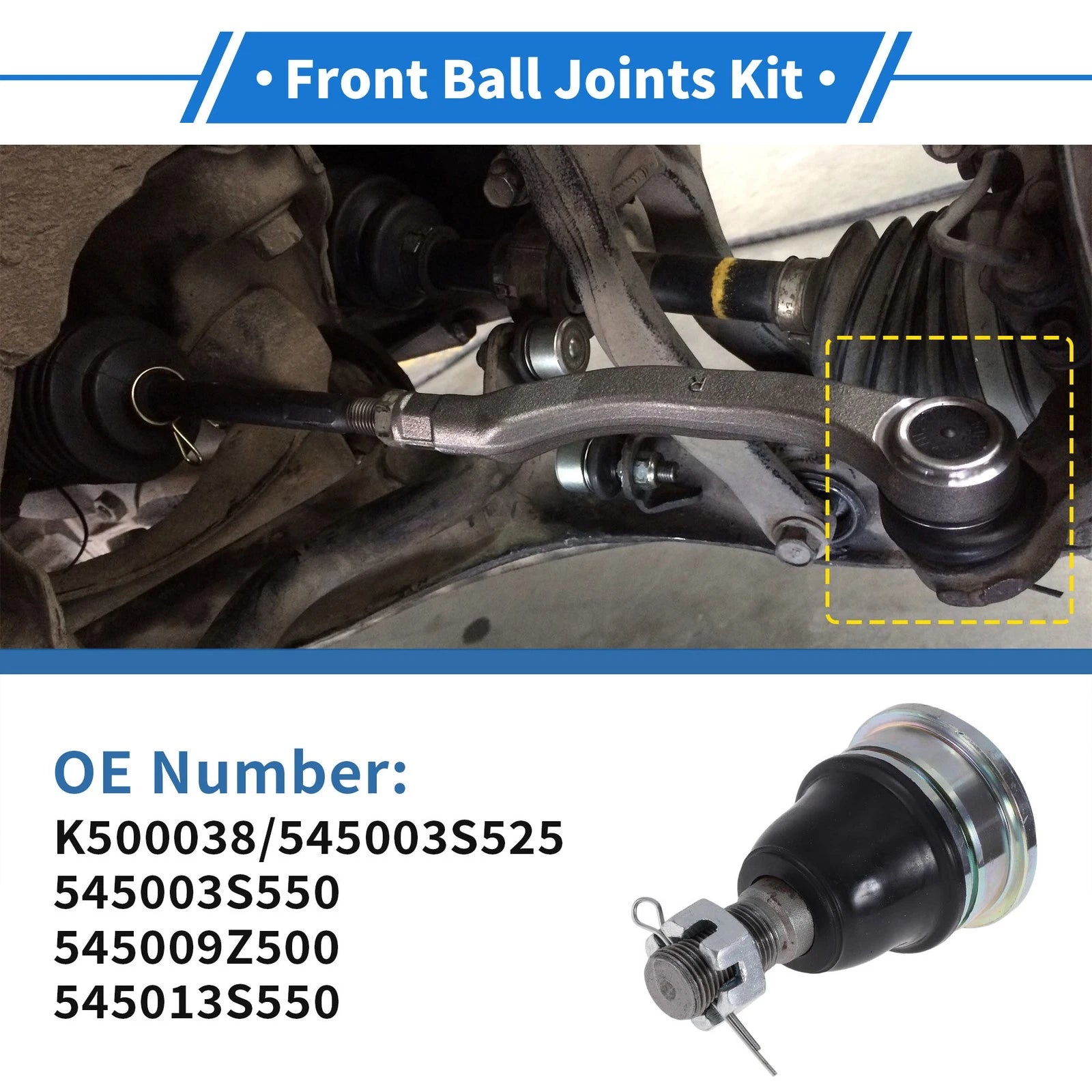 2 Pcs Front Lower Ball Joints for Nissan Frontier (1998–2004) No.K500038/545003S525
