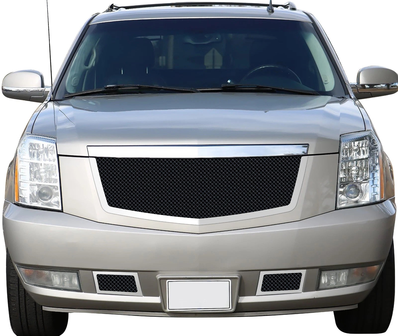 Stainless Steel Black Mesh Grill Combo for Cadillac Escalade (2007-2012)