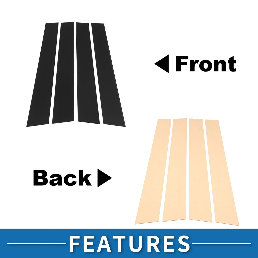 Set of 4 Door Pillar Window Trim for Kia Soul (2011–2013) Black