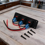 3 Gang Lighted Rocker Switch with Mounting Screws for Cars