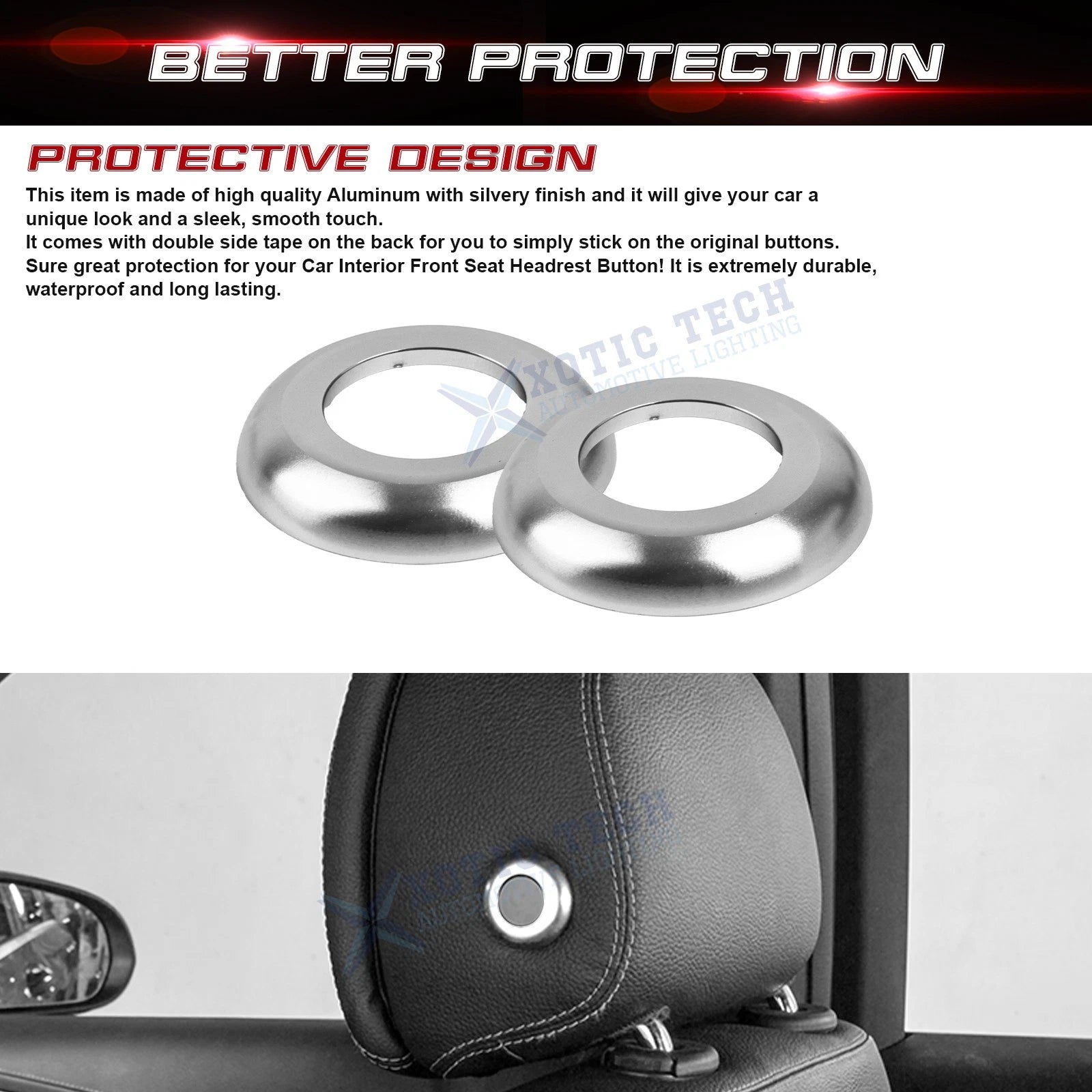 Front Seat Headrest Button Covers for Mercedes-Benz W205 X205 (2015-2022)