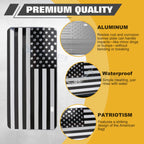 Front License Plate Valve Stem Cover for Universal Silver American Flag (-)