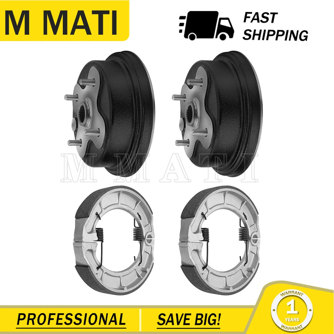 Brake Drums & Shoes Kit for Yamaha Timberwolf 250 (1992–1998)