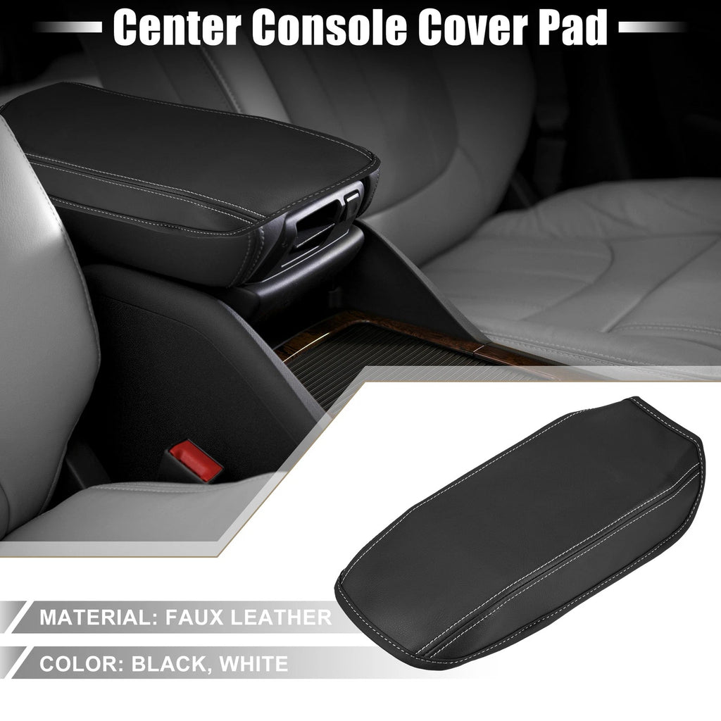 Center Console Pad for Ford Bronco Sport (2020–2023) Black White Stitches