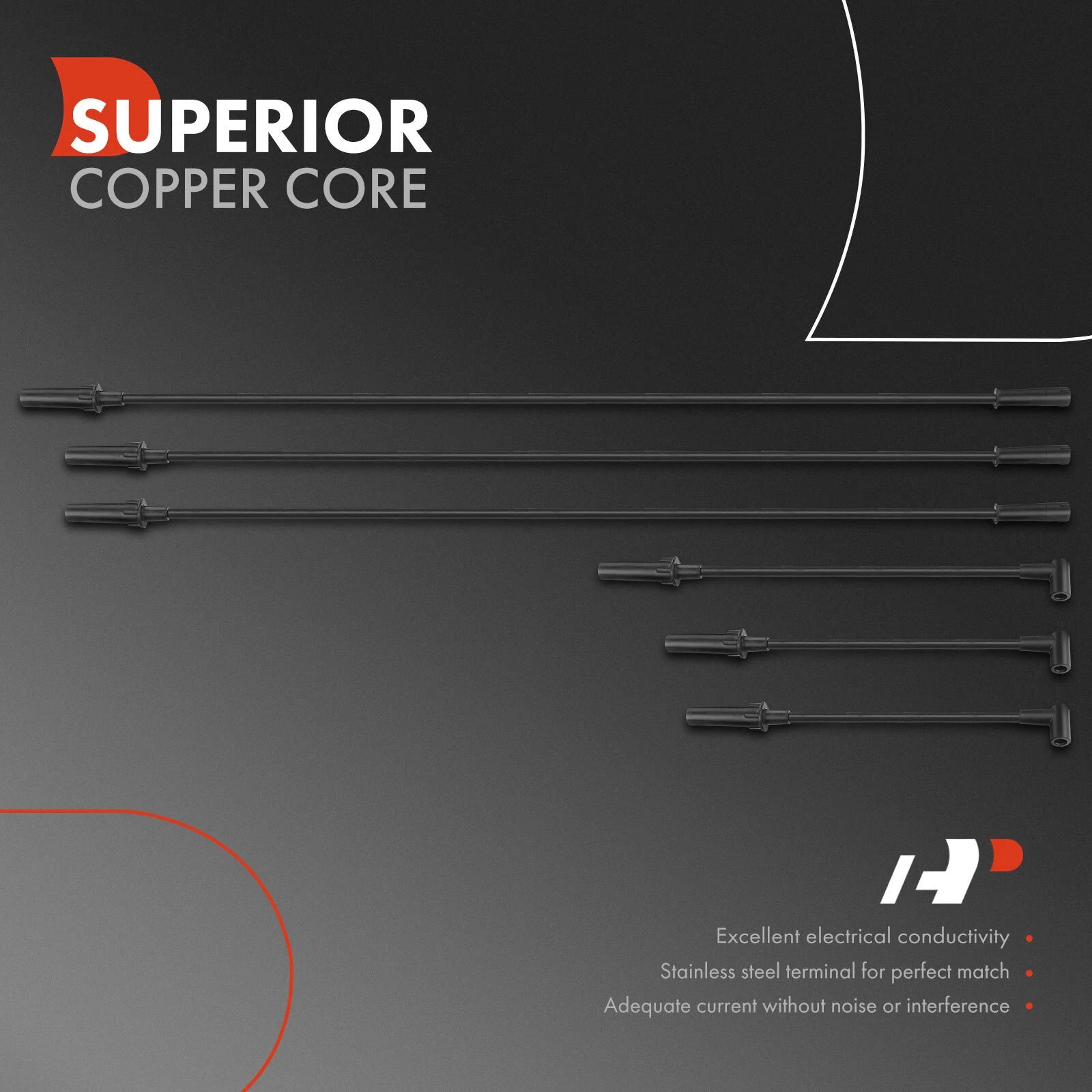 6X Spark Plug Wire Set for Jeep Wrangler (2007-2010)